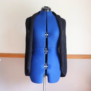 J. Jill pure jill size MP knit sweater vest top black cotton blend